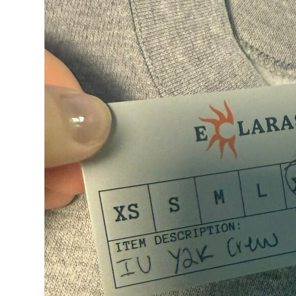 Y2K Heavyweight Lee IU Indiana University Gray Crewneck Pullover Sweatshirt XL - Picture 4 of 4